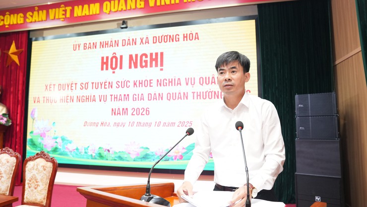 Hội đồng nghĩa vụ Quân sự xã họp xét duyệt sơ tuyển sức khoẻ nghĩa vụ Quân sự và thực hiện nghĩa vụ Công an nhân dân năm 2026, lực lượng Dân quân thường trực- Ảnh 5.