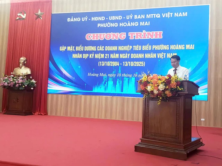 Phường Hoàng Mai tổ chức gặp mặt, biểu dương doanh nghiệp tiêu biểu- Ảnh 1.