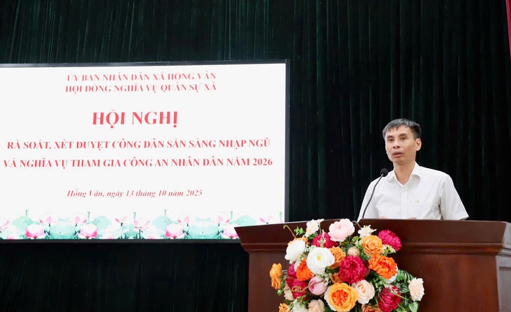 HỘI NGHỊ XÉT DUYỆT CÔNG DÂN TRONG ĐỘ TUỔI SẴN SÀNG NHẬP NGŨ VÀ CÔNG DÂN NGHĨA VỤ THAM GIA CÔNG AN NHÂN DÂN NĂM 2026 XÃ HỒNG VÂN - Ảnh 5.