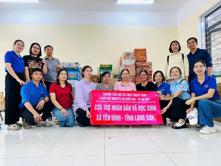  Trường Tiểu học và Trường THCS Thạch Thán xã Quốc Oai chung tay san sẻ yêu thương cùng đồng bào vùng lũ- Ảnh 2.