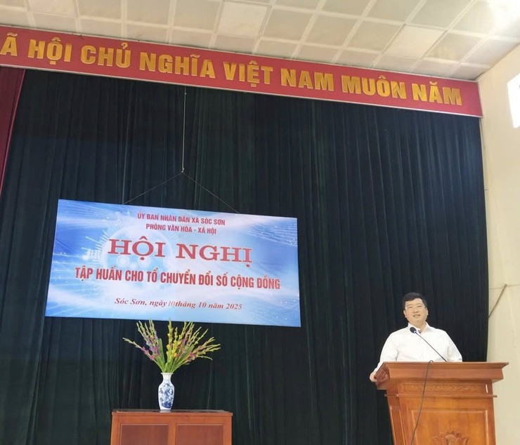 UBND XÃ SÓC SƠN TỔ CHỨC HỘI NGHỊ TẬP HUẤN CHO TỔ CHUYỂN ĐỔI SỐ CỘNG ĐỒNG- Ảnh 1.