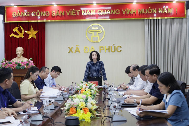 Phó Chủ tịch UBND thành phố Hà Nội Vũ Thu Hà làm việc với xã Đa Phúc về công tác y tế và vệ sinh môi trường- Ảnh 1.