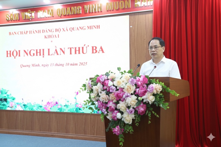 Hội nghị Ban Chấp hành Đảng bộ xã Quang Minh lần thứ Ba- Ảnh 2.