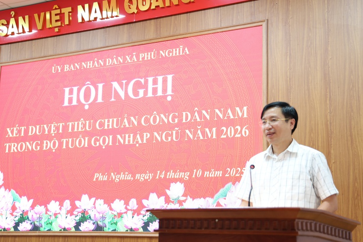 Hội đồng nghĩa vụ quân sự xã Phú Nghĩa tổ chức Hội nghị xét duyệt tiêu chuẩn công dân nam trong độ tuổi gọi nhập ngũ năm 2026- Ảnh 7.