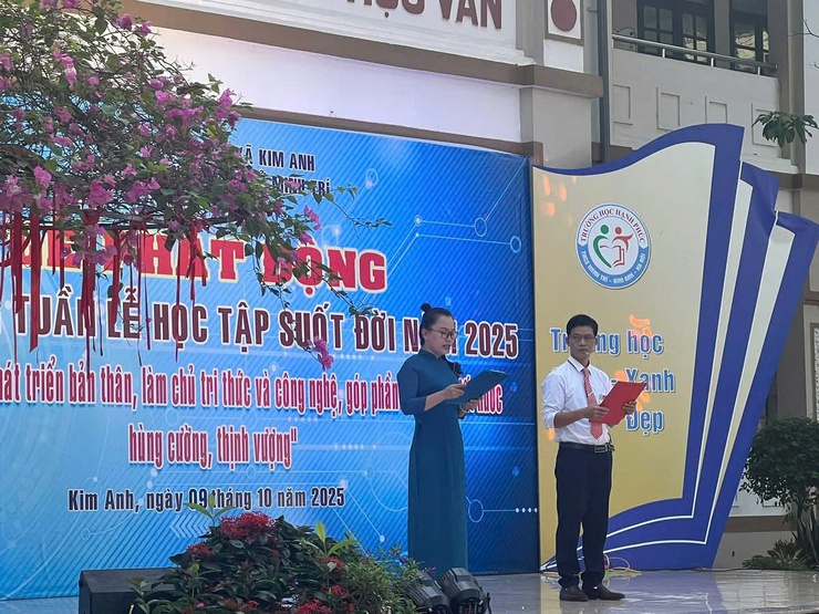 UBND xã Kim Anh khai mạc Tuần lễ hưởng ứng học tập suốt đời năm 2025.- Ảnh 1.