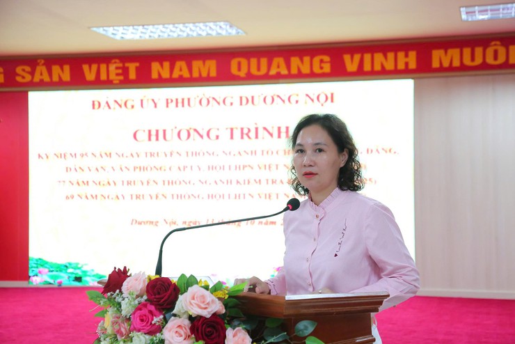 Đảng uỷ phường Dương Nội gặp mặt nhân kỷ niệm 95 năm ngày truyền thống các cơ quan tham mưu giúp việc của Đảng- Ảnh 2.