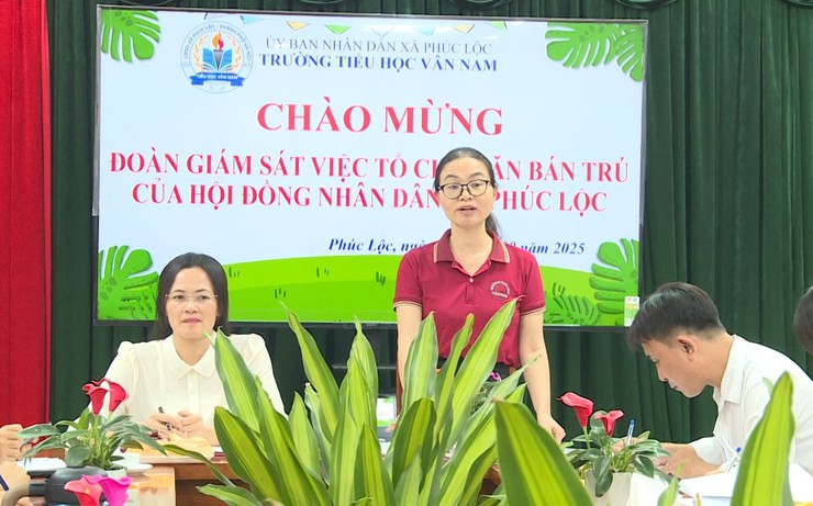 Đoàn giám sát của HĐND xã tiến hành giám sát công tác tổ chức ăn bán trú tại trường Tiểu học Vân Nam và trường Tiểu học Vân Hà- Ảnh 3.