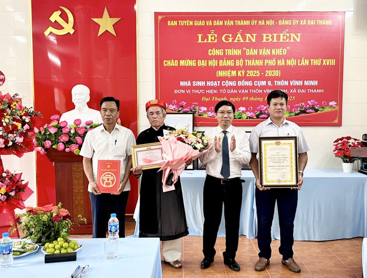 MÔ HÌNH DÂN VẬN KHÉO: XÃ HỘI HÓA XÂY DỰNG NHÀ SINH HOẠT CỘNG ĐỒNG TẠI CỤM 9, THÔN VĨNH NINH, XÃ ĐẠI THANH- Ảnh 1.
