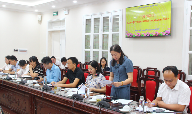 UBND xã Thạch Thất làm việc với Đoàn kiểm tra, giám sát số 9- Ảnh 1.