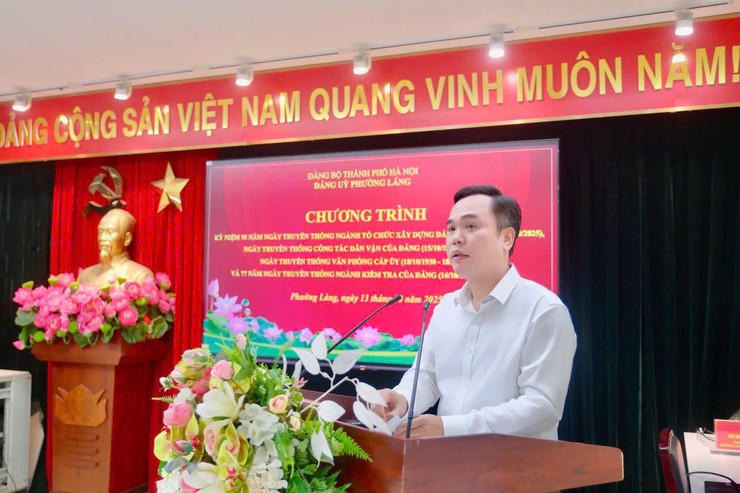 PHƯỜNG LÁNG TỔ CHỨC GẶP MẶT KỶ NIỆM CÁC NGÀY TRUYỀN THỐNG NGÀNH XÂY DỰNG ĐẢNG, DÂN VẬN, KIỂM TRA VÀ VĂN PHÒNG CẤP ỦY- Ảnh 1.