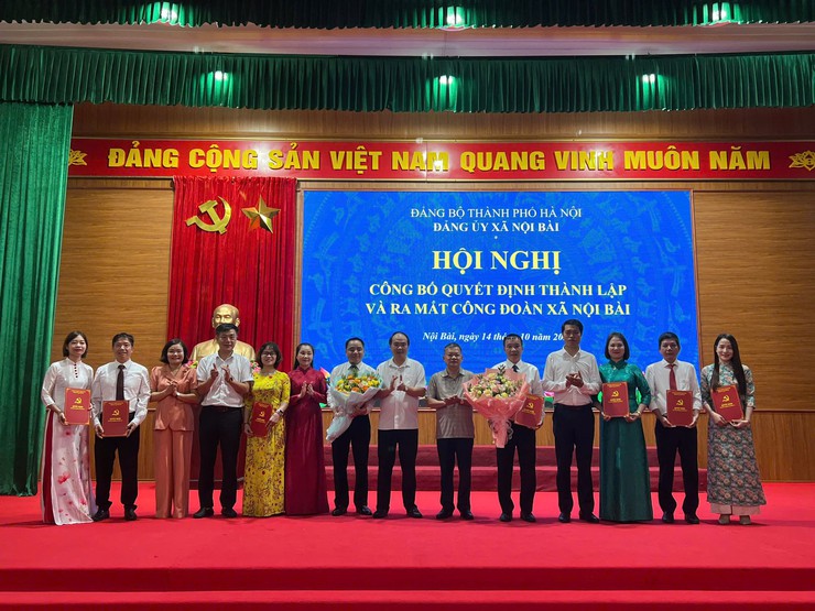 CÔNG BỐ QUYẾT ĐỊNH THÀNH LẬP VÀ RA MẮT CÔNG ĐOÀN XÃ NỘI BÀI- Ảnh 2.