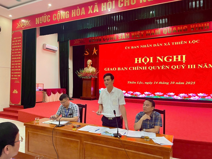 UBND xã Thiên Lộc tổ chức hội nghị giao ban công tác chính quyền Quý III năm 2025.- Ảnh 2.