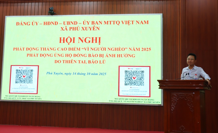 PHÚ XUYÊN PHÁT ĐỘNG THÁNG CAO ĐIỂM “VÌ NGƯỜI NGHÈO” NĂM 2025 VÀ ỦNG HỘ ĐỒNG BÀO BỊ ẢNH HƯỞNG DO THIÊN TAI, BÃO LŨ- Ảnh 1.