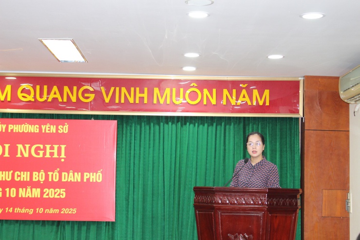 Đảng ủy phường Yên Sở tổ chức Hội nghị Giao ban bí thư chi bộ tổ dân phố tháng 10 năm 2025- Ảnh 3.
