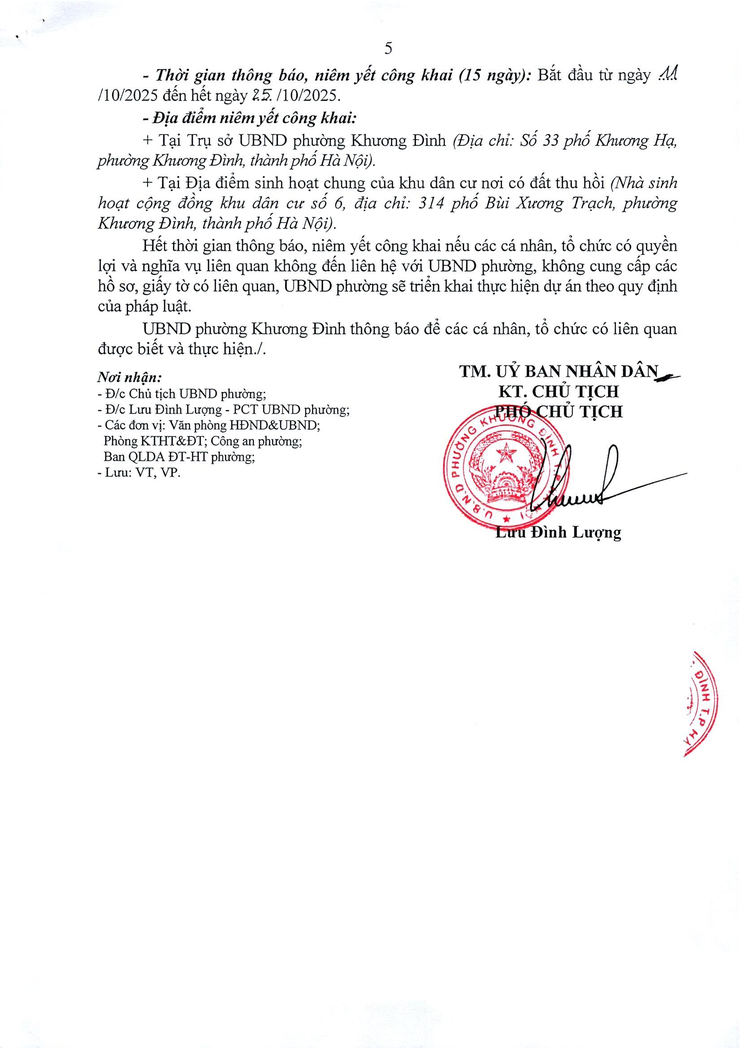 Thông báo v/v niêm yết công khai, xác định người sử dụng đất, chủ sở hữu tài sản gắn liền với đất, người có quyền lợi và nghĩa vụ liên quan để thực hiện Dự án Nhà tang lễ quận Thanh Xuân- Ảnh 5.