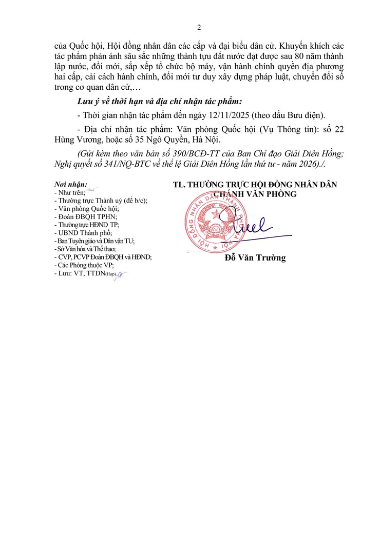 Giải báo chí toàn quốc về Quốc hội và HĐND (Giải Diên Hồng) lần thứ 4 năm 2026- Ảnh 2.