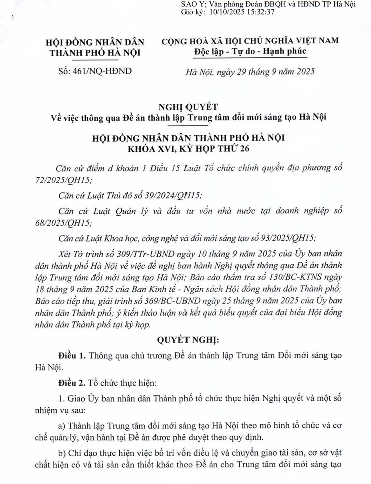 Hà Nội thành lập Trung tâm đổi mới sáng tạo thành phố - Ảnh 1.