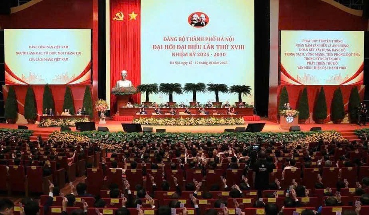 KHAI MẠC ĐẠI HỘI ĐẠI BIỂU ĐẢNG BỘ THÀNH PHỐ HÀ NỘI LẦN THỨ XVIII, NHIỆM KỲ 2025 - 2030- Ảnh 1.