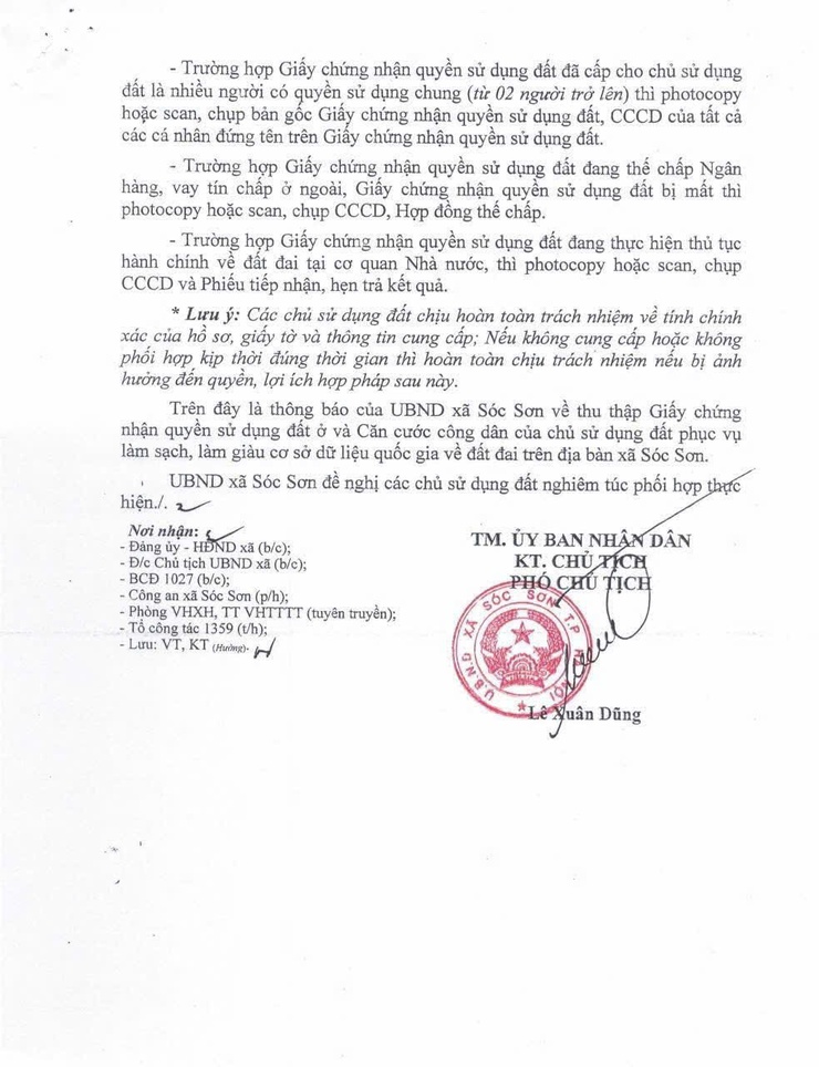 UBND XÃ SÓC SƠN THÔNG BÁO: TRIỂN KHAI CHIẾN DỊCH “LÀM SẠCH, LÀM GIÀU DỮ LIỆU ĐẤT ĐAI NĂM 2025”- Ảnh 2.