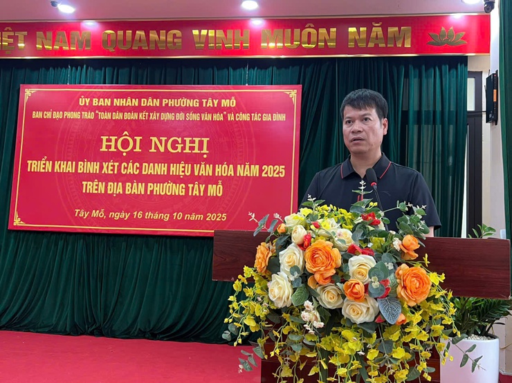 Phường Tây Mỗ triển khai kế hoạch bình xét các danh hiệu văn hóa năm 2025
- Ảnh 1.