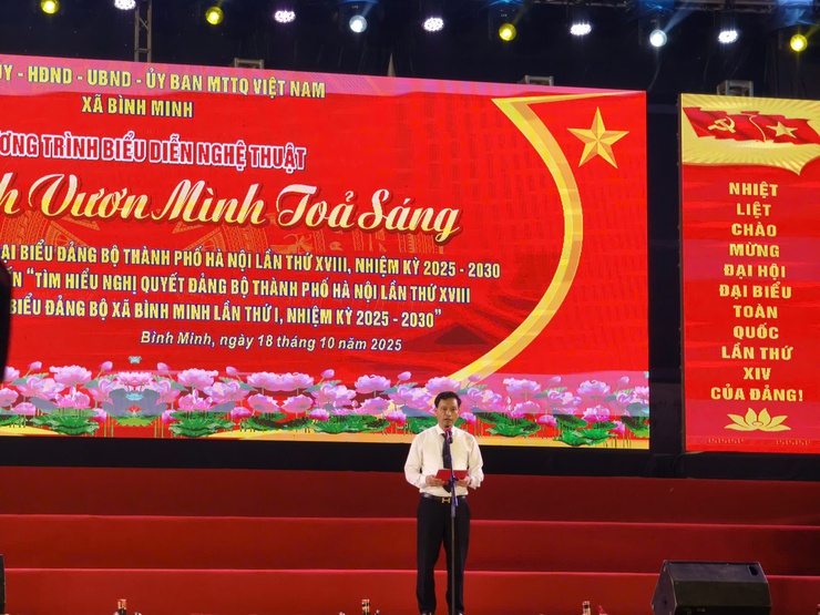 ĐẢNG ỦY XÃ BÌNH MINH TỔ CHỨC CHƯƠNG TRÌNH BIỂU DIỄN NGHỆ THUẬT BÌNH MINH VƯƠN MÌNH TOẢ SÁNG VÀ PHÁT ĐỘNG CUỘC THI TRỰC TUYẾN TÌM HIỂU NGHỊ QUYẾT ĐẠI HỘI ĐẢNG BỘ CÁC CẤP- Ảnh 2.