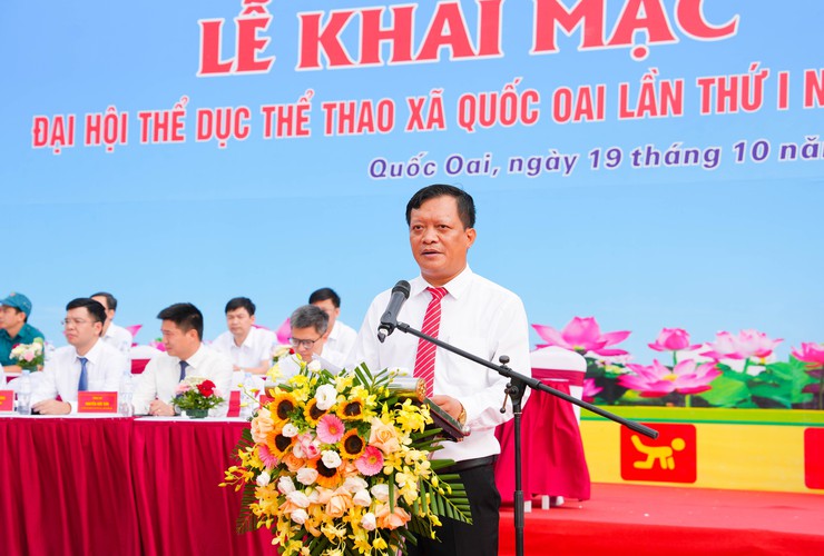 Xã Quốc Oai tưng bừng khai mạc Đại hội Thể dục Thể thao lần thứ Nhất khơi dậy khát vọng vươn lên từ sức mạnh đoàn kết trên mảnh đất anh hùng- Ảnh 6.