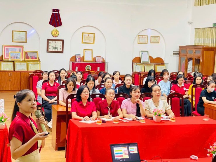 MẦM NON HOA HỒNG TẬP HUẤN CHUYÊN ĐỀ AN TOÀN THỰC PHẨM TRONG TRƯỜNG HỌC- Ảnh 2.