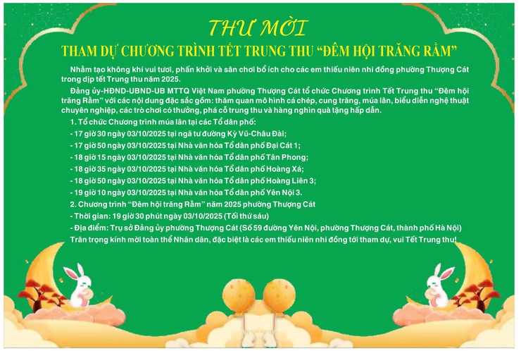 Thư mời tham dự chương trình Tết trung thu "Đêm hội Trăng rằm"- Ảnh 1.