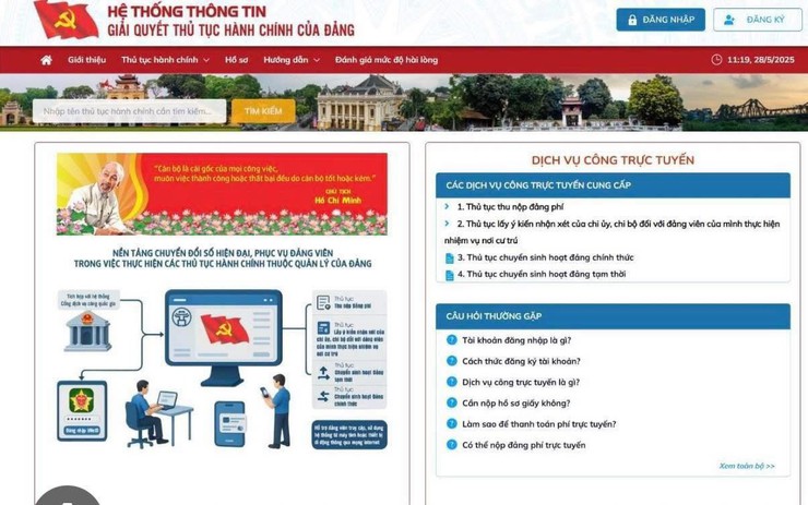 Hướng dẫn đăng nhập tài khoản cho Đảng viên trên Hệ thống thông tin giải quyết thủ tục hành chính của Đảng- Ảnh 2.