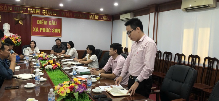 PHÒNG GIAO DỊCH NGÂN HÀNG CHÍNH SÁCH XÃ HỘI HUYỆN MỸ ĐỨC LÀM VIỆC VỚI CÁC HỘI, ĐOÀN THỂ XÃ PHÚC SƠN VỀ CÔNG TÁC VAY VỐN- Ảnh 1.
