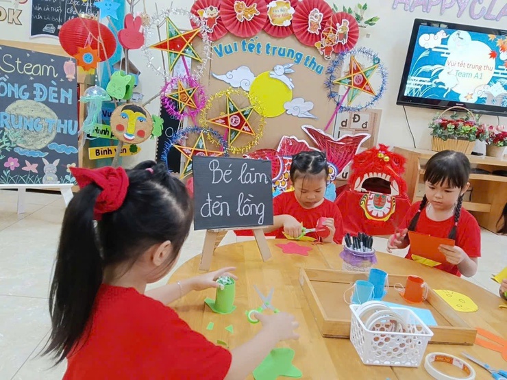 HOẠT ĐỘNG STEM “BÉ LÀM ĐÈN TRUNG THU” CỦA LỚP MẪU GIÁO LỚN MẦM NON YÊN MỸ- Ảnh 3.