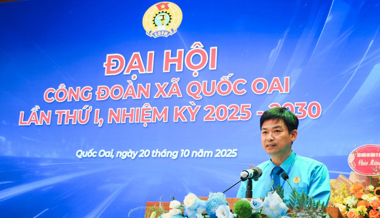 Đại hội Công đoàn xã Quốc Oai lần thứ Nhất, nhiệm kỳ 2025–2030: Dấu mốc mới vì quyền lợi người lao động và sự phát triển của quê hương- Ảnh 6.
