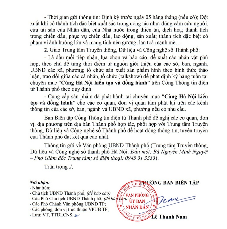 Triển khai chuyên mục "Cùng Hà Nội kiến tạo, đồng hành" trên Cổng Thông tin điện tử Thành phố- Ảnh 2.