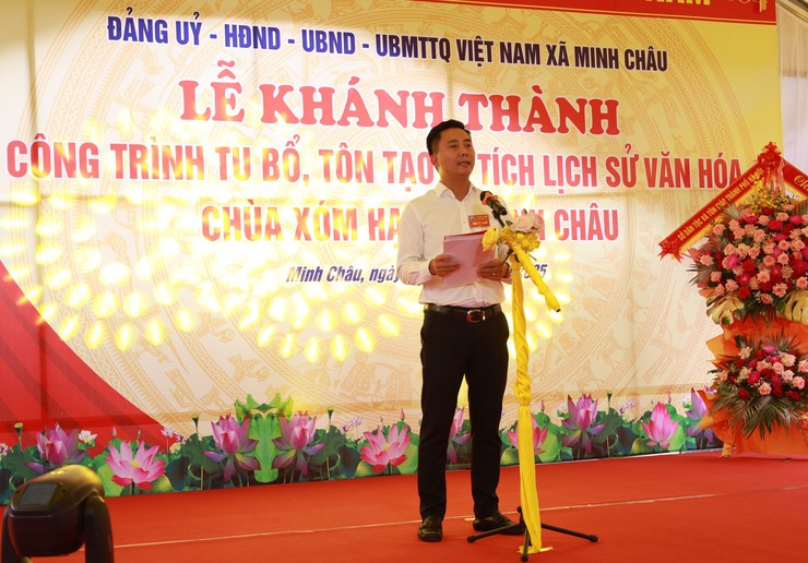 Xã Minh Châu long trọng tổ chức Lễ khánh thành Chùa xóm Hạ – Di tích lịch sử văn hóa cấp Thành phố- Ảnh 3.