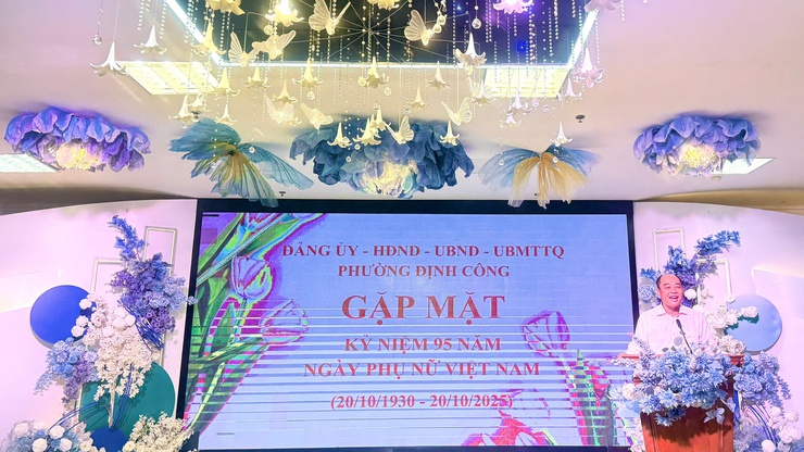 PHƯỜNG ĐỊNH CÔNG TỔ CHỨC GẶP MẶT KỶ NIỆM 95 NĂM NGÀY PHỤ NỮ VIỆT NAM 20/10- Ảnh 2.