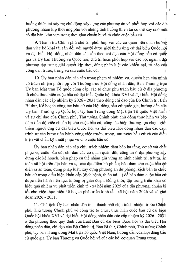 Chỉ thị về tổ chức cuộc bầu cử đại biểu Quốc hội khóa XVI và đại biểu Hội đồng nhân dân các cấp nhiệm kỳ 2026 - 2031- Ảnh 4.