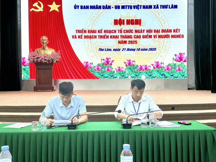 UBND – UB MTTQ Việt Nam xã Thư Lâm tổ chức hội nghị triển khai Kế hoạch tổ chức Ngày hội Đại đoàn kết và Kế hoạch triển khai tháng cao điểm vì người nghèo năm 2025.- Ảnh 1.