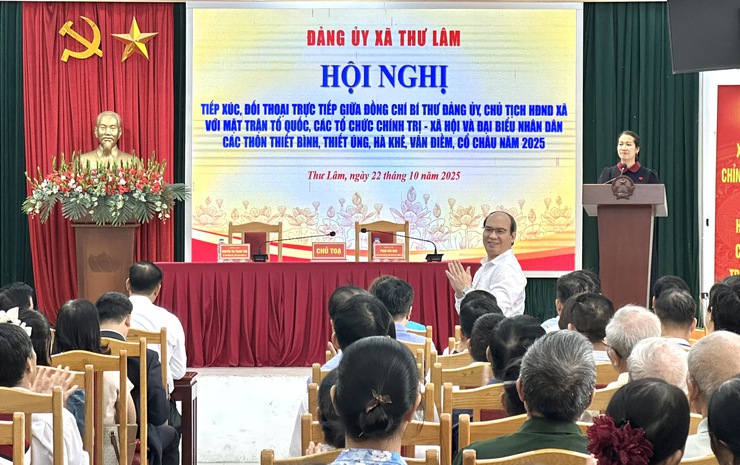 ĐẢNG ỦY XÃ THƯ LÂM TỔ CHỨC HỘI NGHỊ TIẾP XÚC, ĐỐI THOẠI GIỮA ĐỒNG CHÍ BÍ THƯ ĐẢNG ỦY, CHỦ TỊCH HĐND XÃ VỚI MTTQ, CÁC TỔ CHỨC CHÍNH TRỊ - XÃ HỘI VÀ NHÂN DÂN CÁC THÔN NĂM 2025- Ảnh 1.