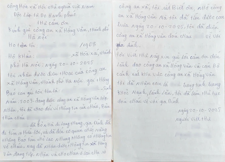 CÔNG AN XÃ HỒNG VÂN KỊP THỜI GIÚP ĐỠ, BÀN GIAO AN TOÀN NGƯỜI ĐI LẠC CHO GIA ĐÌNH- Ảnh 2.