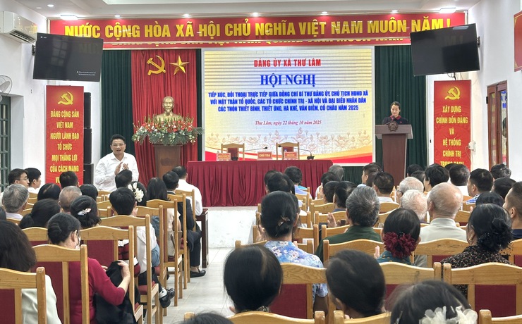 ĐẢNG ỦY XÃ THƯ LÂM TỔ CHỨC HỘI NGHỊ TIẾP XÚC, ĐỐI THOẠI GIỮA ĐỒNG CHÍ BÍ THƯ ĐẢNG ỦY, CHỦ TỊCH HĐND XÃ VỚI MTTQ, CÁC TỔ CHỨC CHÍNH TRỊ - XÃ HỘI VÀ NHÂN DÂN CÁC THÔN NĂM 2025- Ảnh 2.