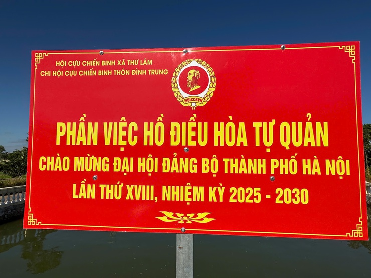 Hội CCB xã Thư Lâm bàn giao ghế đá quanh hồ điều hòa - Theo mô hình dân vận khéo năm 2025.- Ảnh 6.