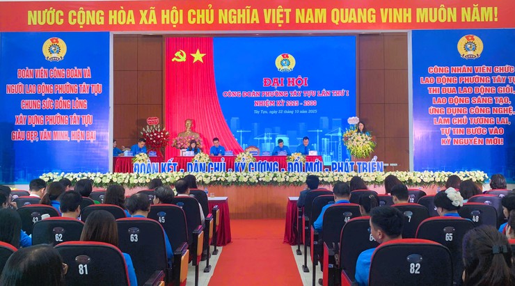 Đại hội Công đoàn Phường Tây Tựu lần thứ I, nhiệm kỳ 2025-2030- Ảnh 1.