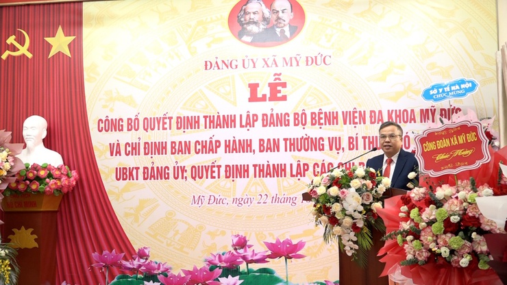 Đảng uỷ xã Mỹ Đức công bố Quyết định thành lập đảng bộ bệnh viện đa khoa Mỹ Đức- Ảnh 7.