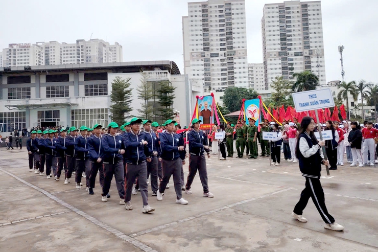 Phường Thanh Xuân tổng duyệt chuẩn bị cho Lễ khai mạc Đại hội TDTT phường lần thứ I năm 2025- Ảnh 4.