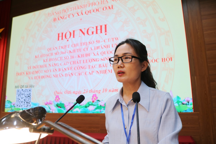 Đảng ủy xã Quốc Oai tổ chức hội nghị quán triệt chỉ thị 50; Kế hoạch số 364 của Thành ủy Hà Nội và Kế hoạch của Đảng uỷ về nâng cao chất lượng sinh hoạt chi bộ trong giai đoạn mới; triển khai công tác bầu cử nhiệm kỳ- Ảnh 2.