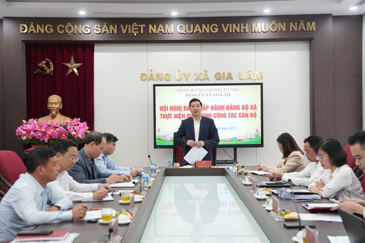 Đảng ủy xã Gia Lâm tổ chức hội nghị Ban Chấp hành Đảng bộ thực hiện quy trình công tác cán bộ- Ảnh 1.
