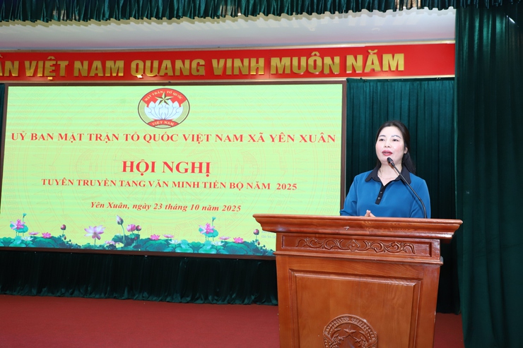 Xã Yên Xuân: Gần 400 đại biểu dự hội nghị tuyên truyền tang văn minh tiến bộ năm 2025- Ảnh 1.