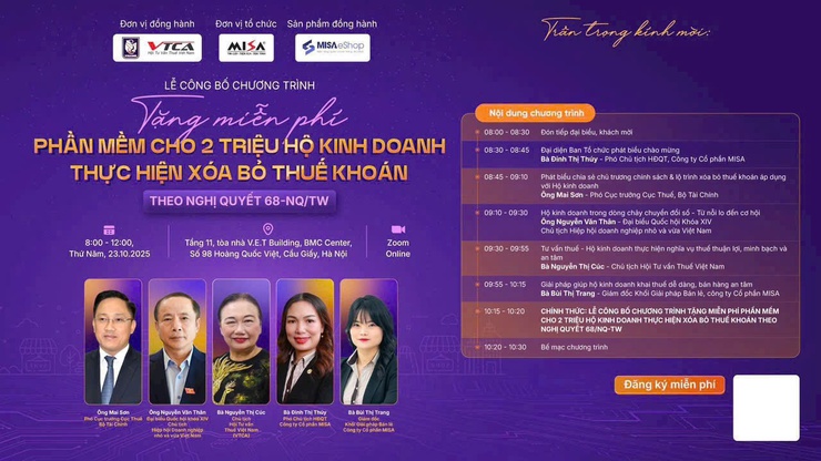 Chương trình tặng miễn phí phần mềm cho 2 triệu hộ kinh doanh thực hiện xóa bỏ thuế khoán- Ảnh 1.