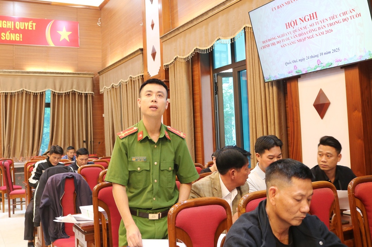 Hội đồng nghĩa vụ quân sự xã  Quốc Oai tổ chức hội nghị xét duyệt công dân sơ tuyển nghĩa vụ quân sự và thực hiện nghĩa vụ công an nhân dân năm 2026- Ảnh 7.
