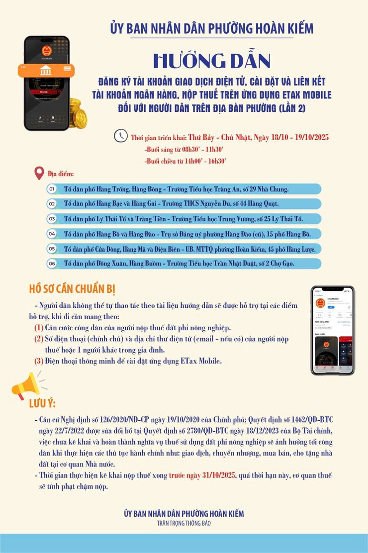 Phường Hoàn Kiếm hướng dẫn người dân cài đặt ứng dụng nộp thuế điện tử bằng ứng dụng Etax Mobile- Ảnh 1.